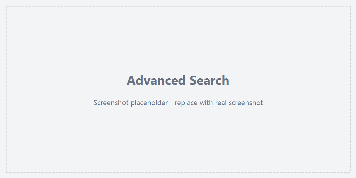 Advanced Search overview