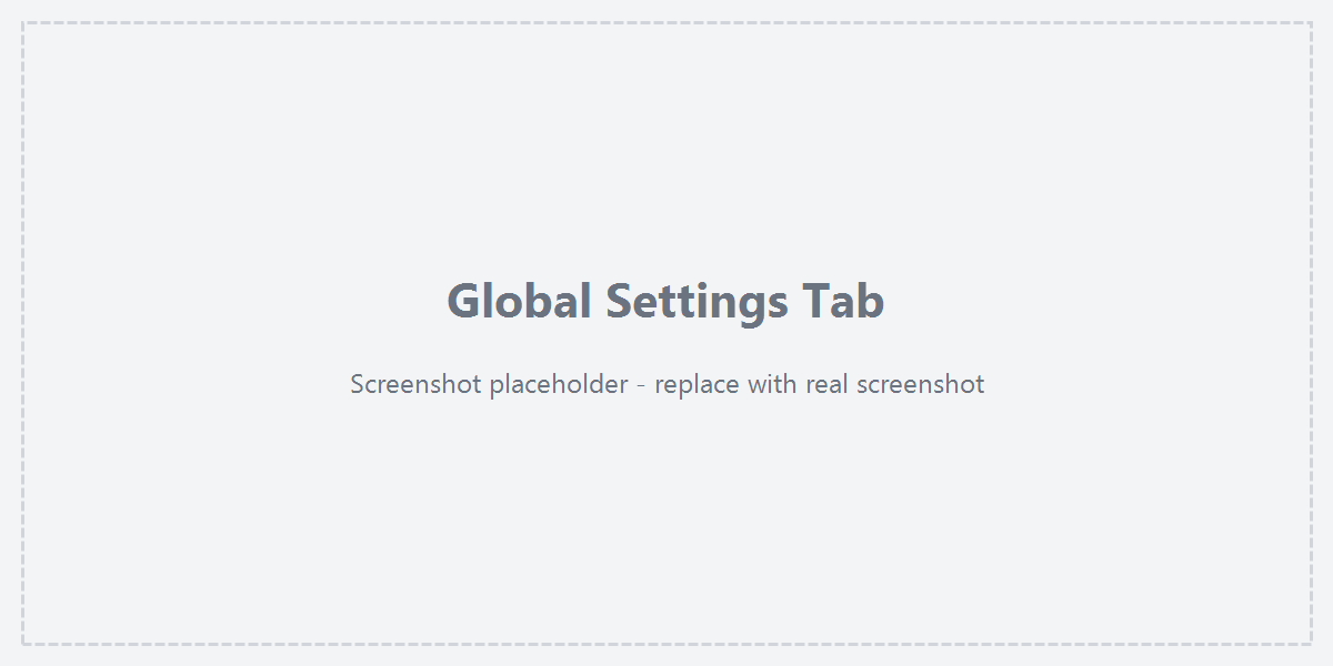 Global Settings tab