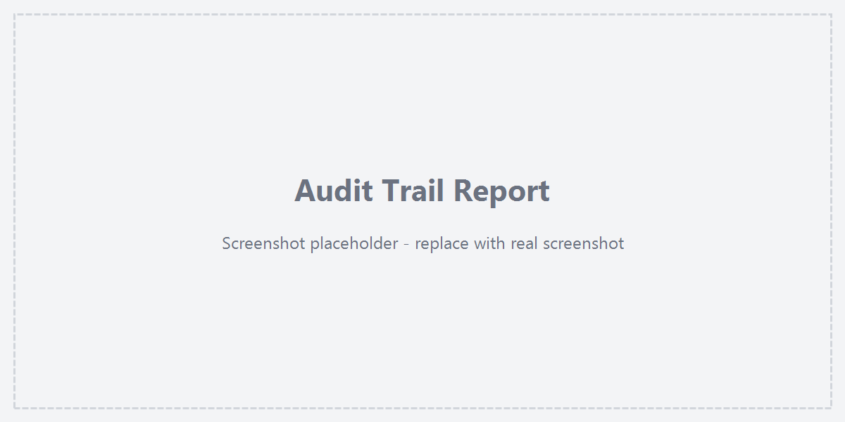 Audit Trail Report overview