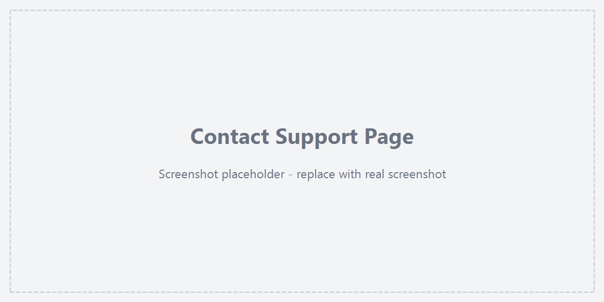 Contact Support page overview