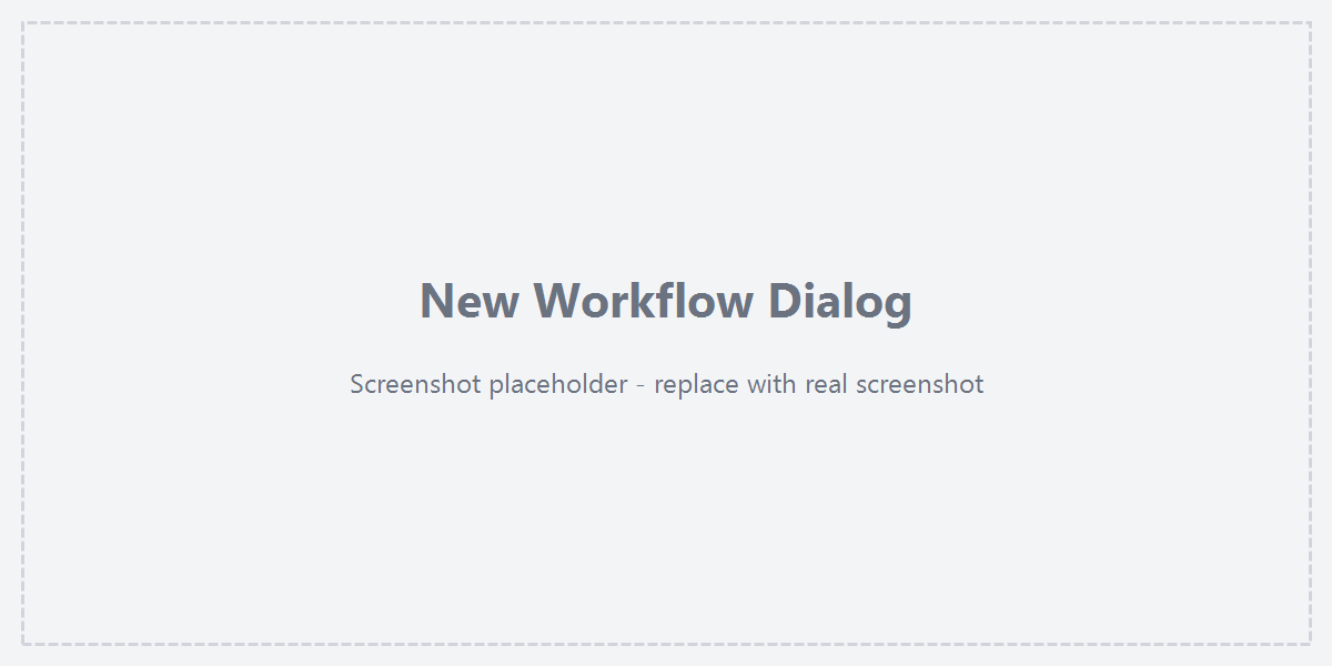 New Workflow dialog