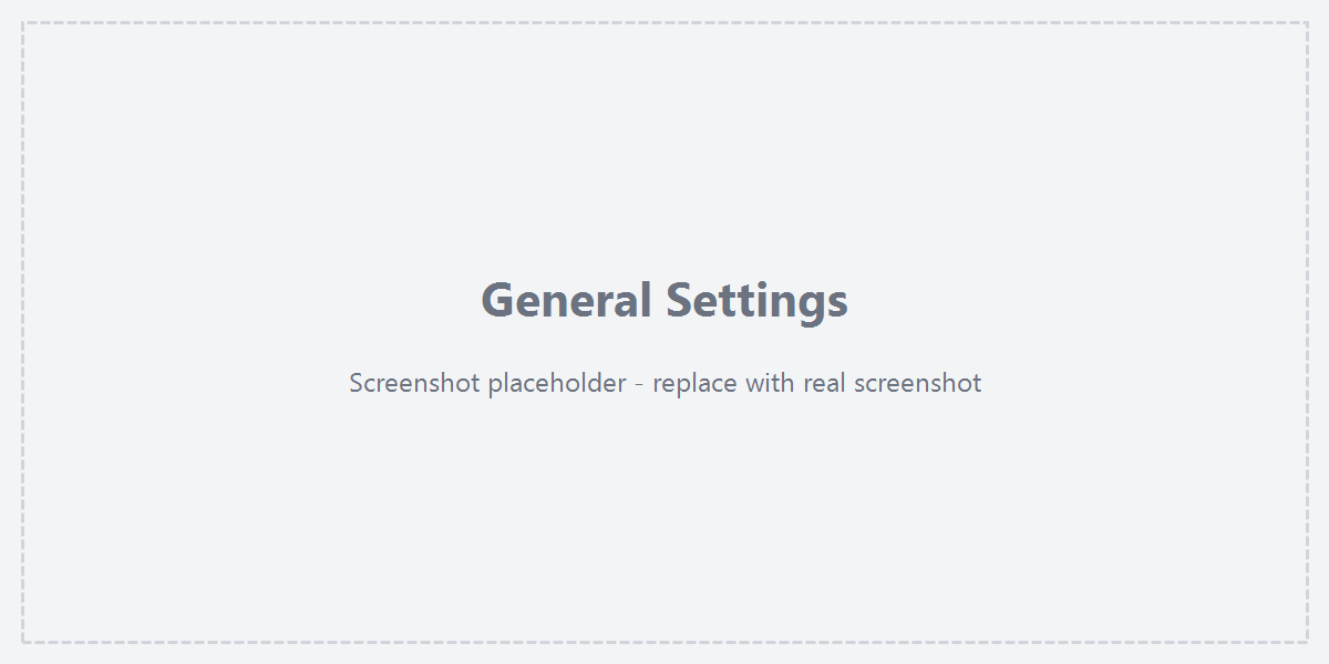 General Settings page overview