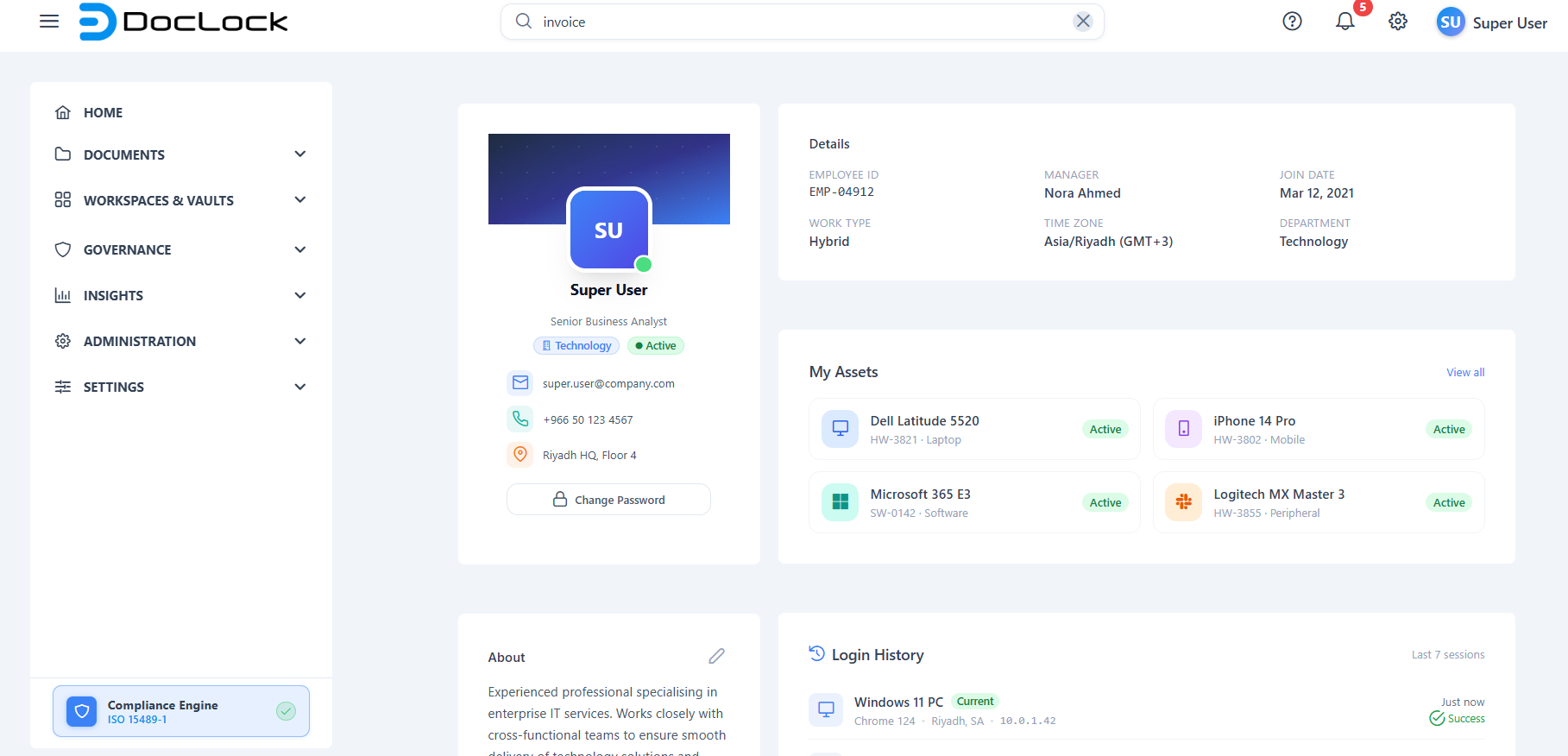 Your profile page