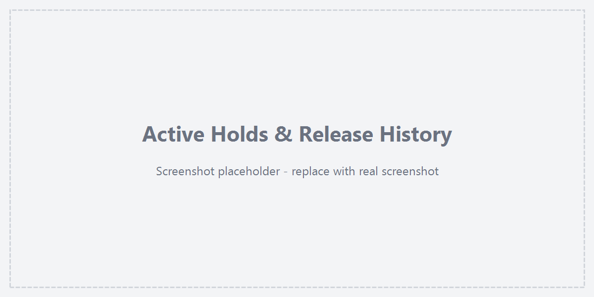Active holds and release history