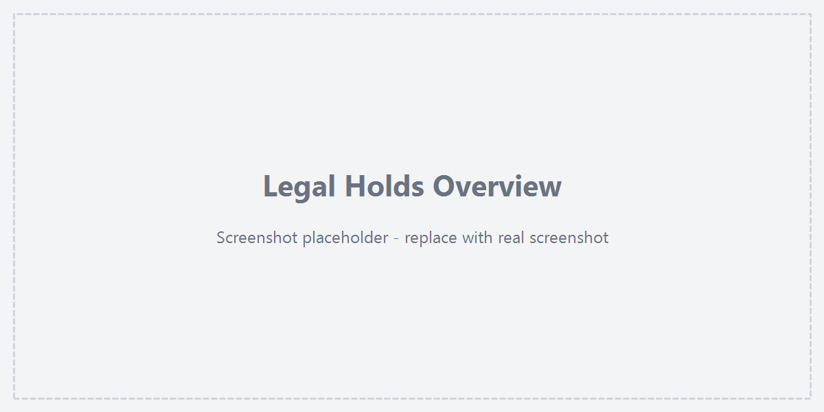 Legal Holds page overview