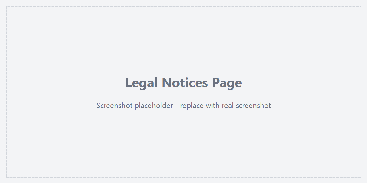 Legal Notices page overview