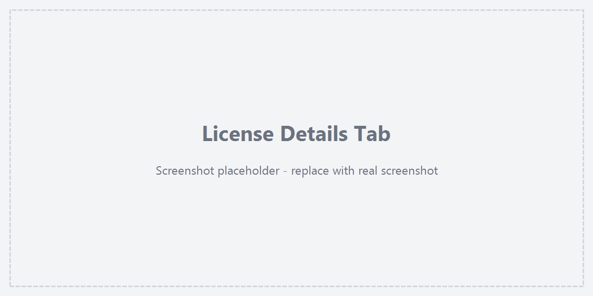License Details tab