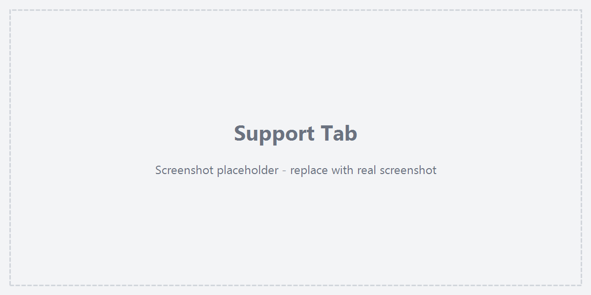 Support tab