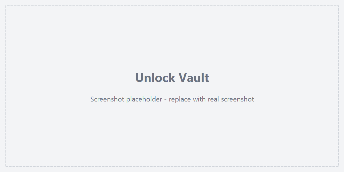 Personal Vault unlock screen