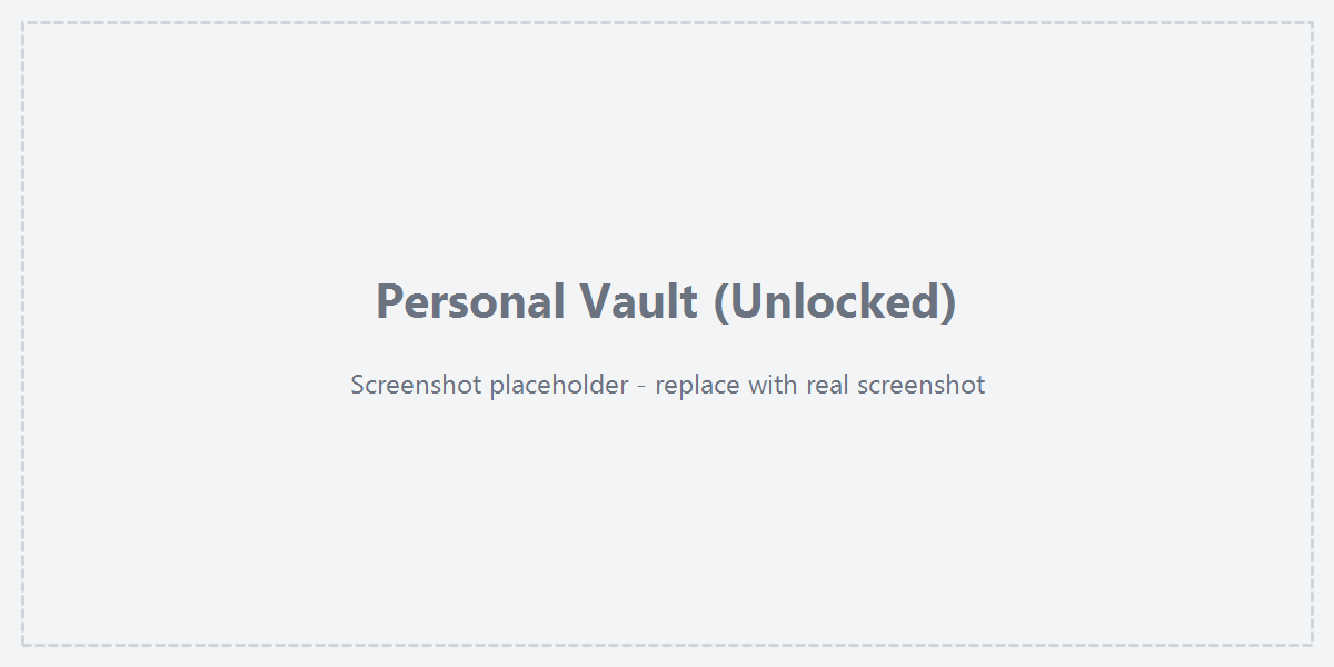The unlocked Personal Vault