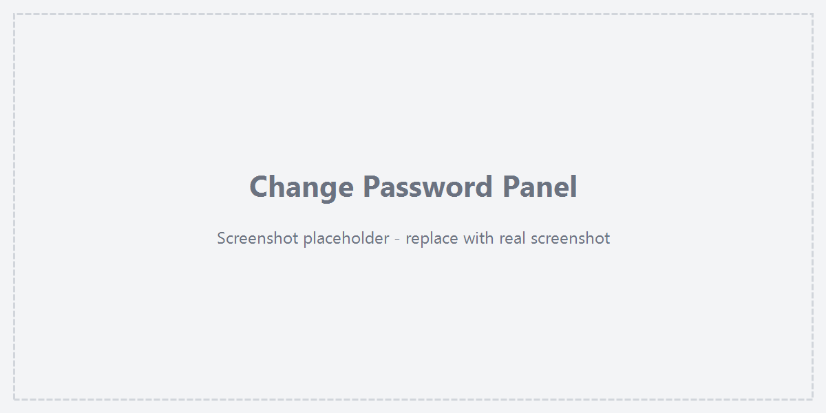 Change password panel