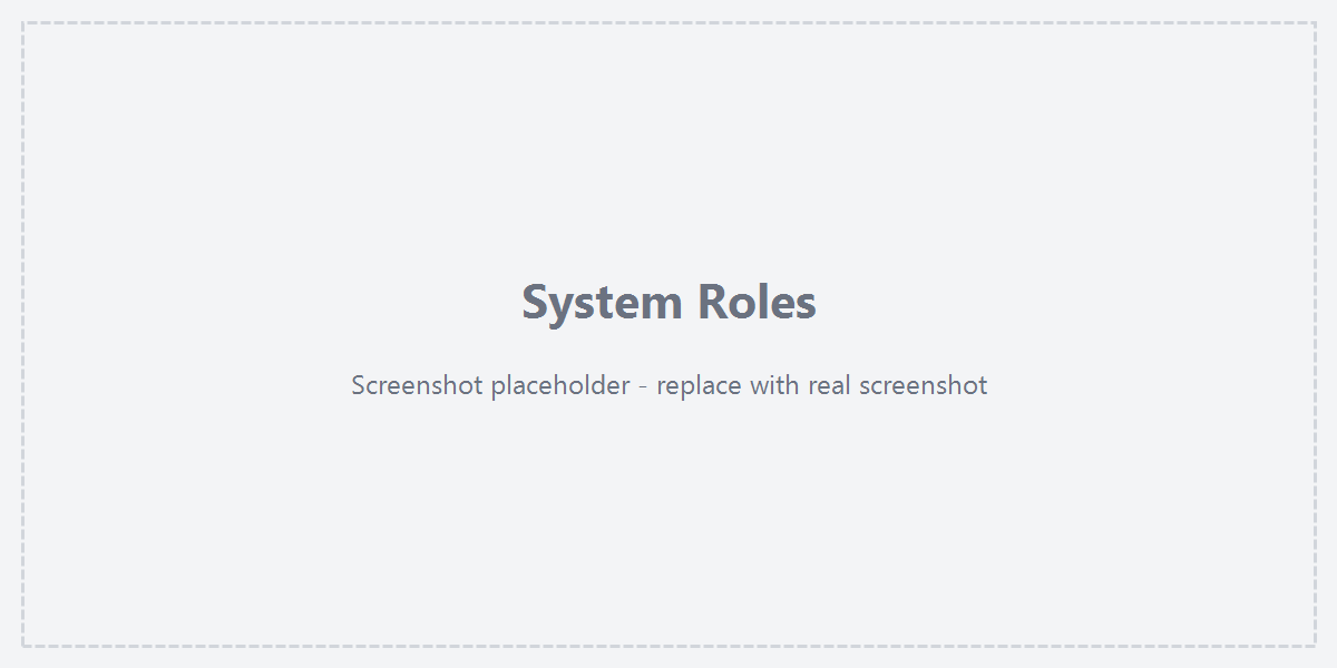 Role Management page overview