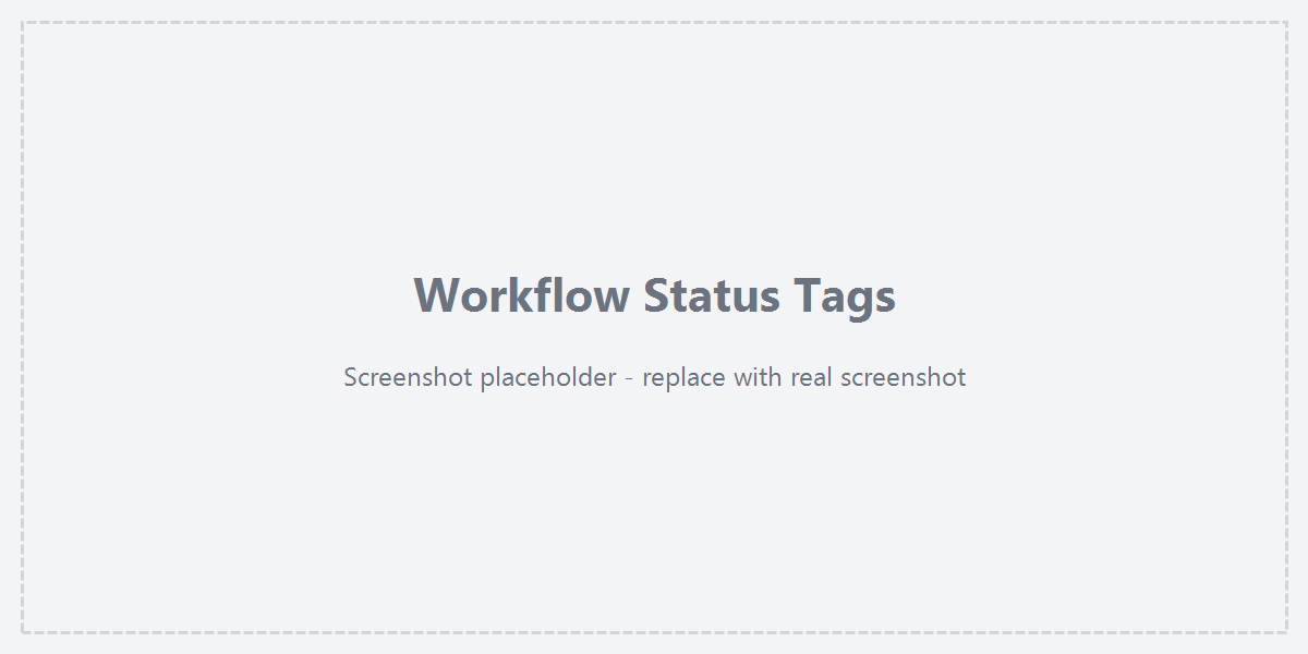 Workflow status tags on the definitions list