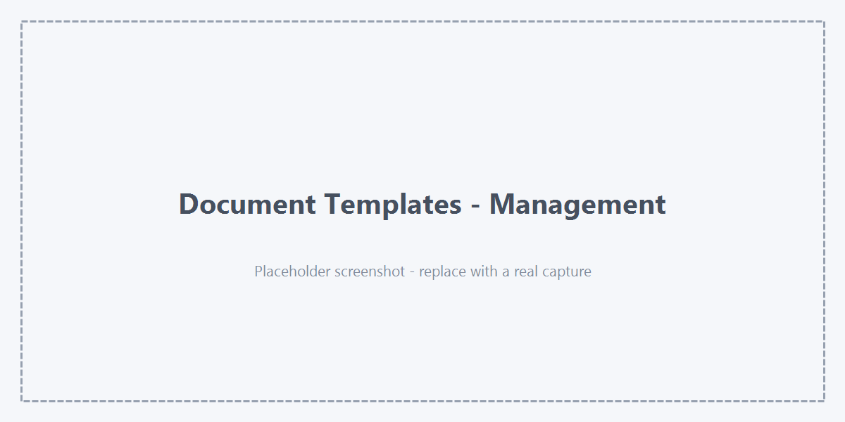 The Document Templates management page