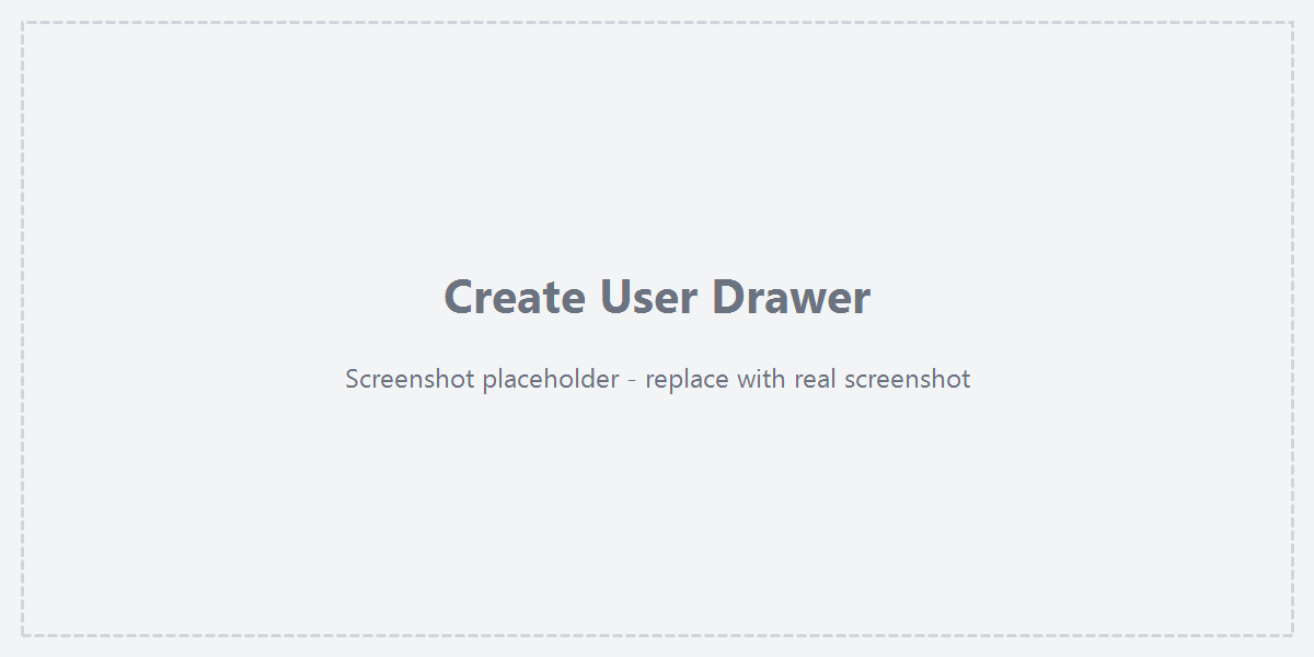 Create user drawer