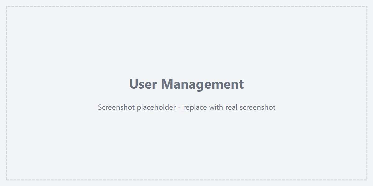 User Management page overview