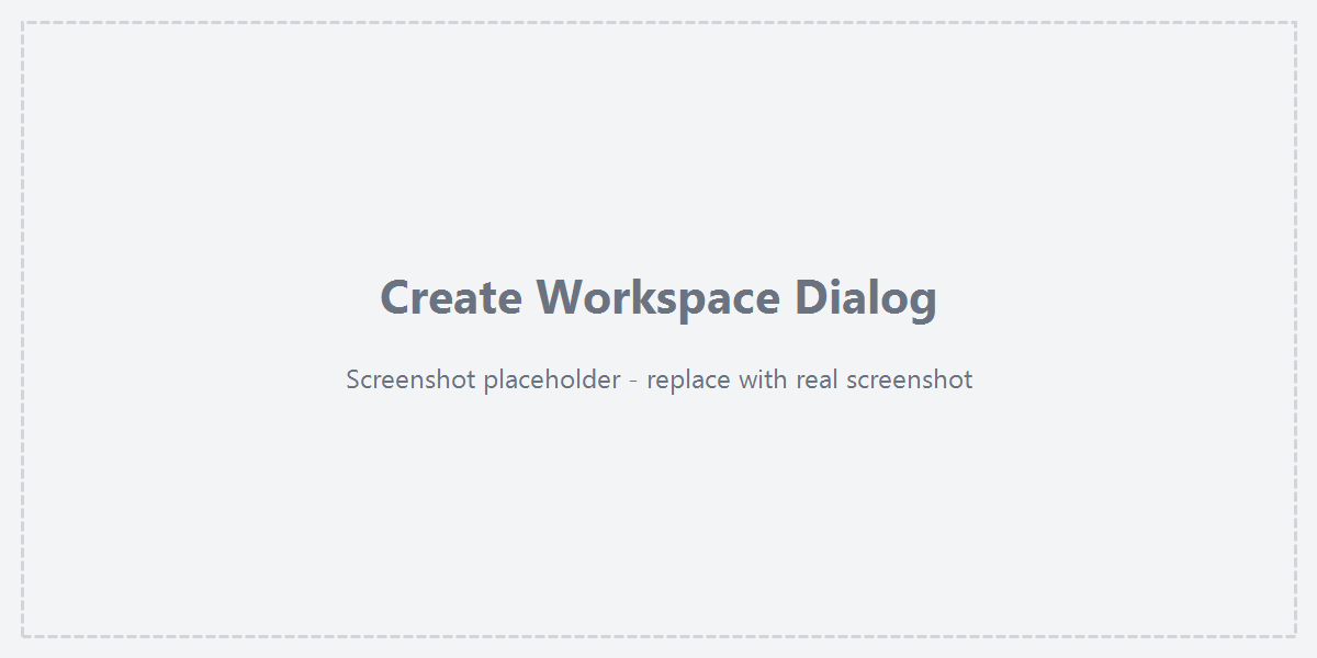 Create workspace dialog