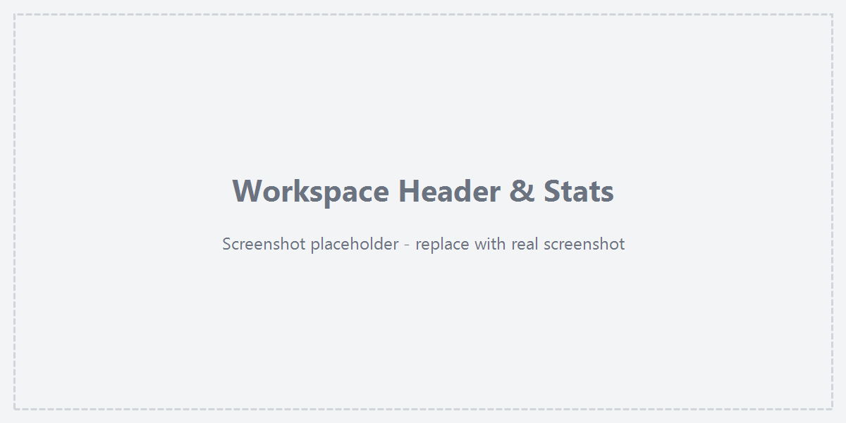 Workspace header and stats