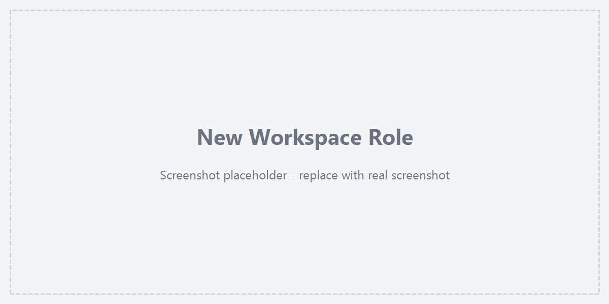 New workspace role dialog with grouped permissions