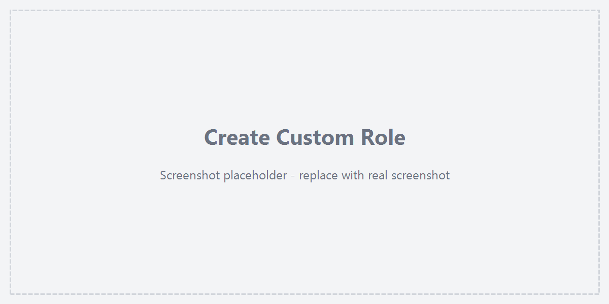Create custom role dialog