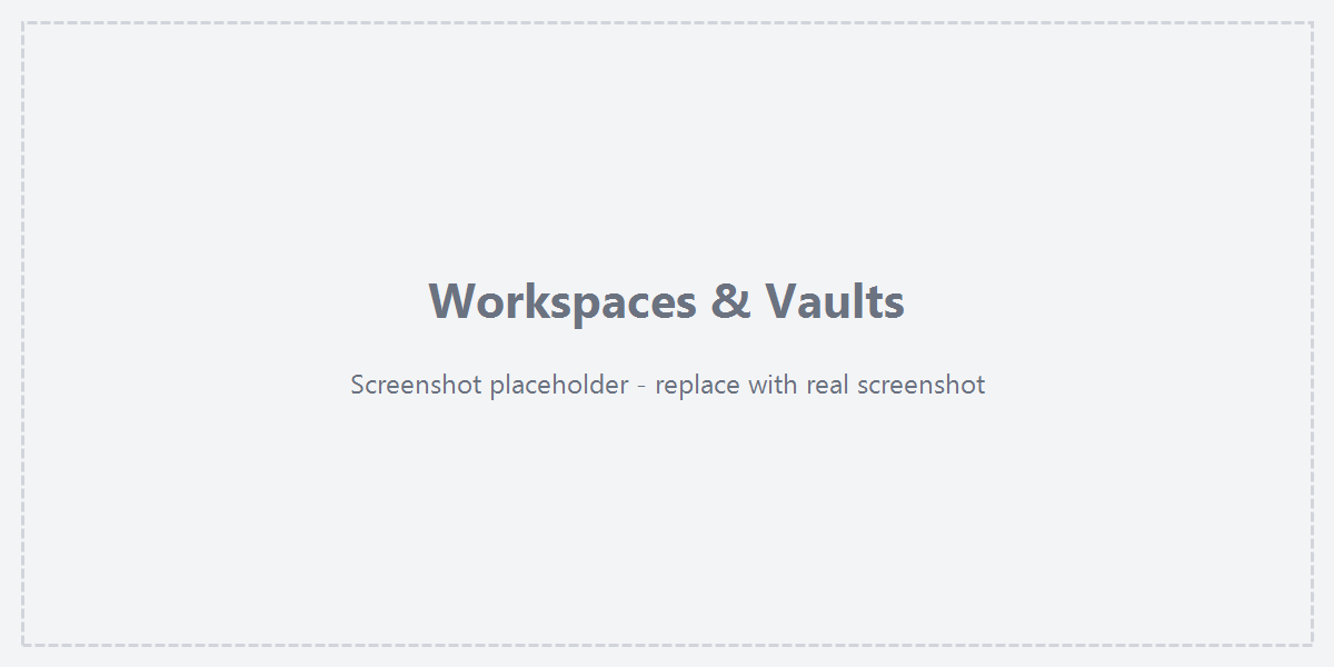 Workspaces and Vaults section overview